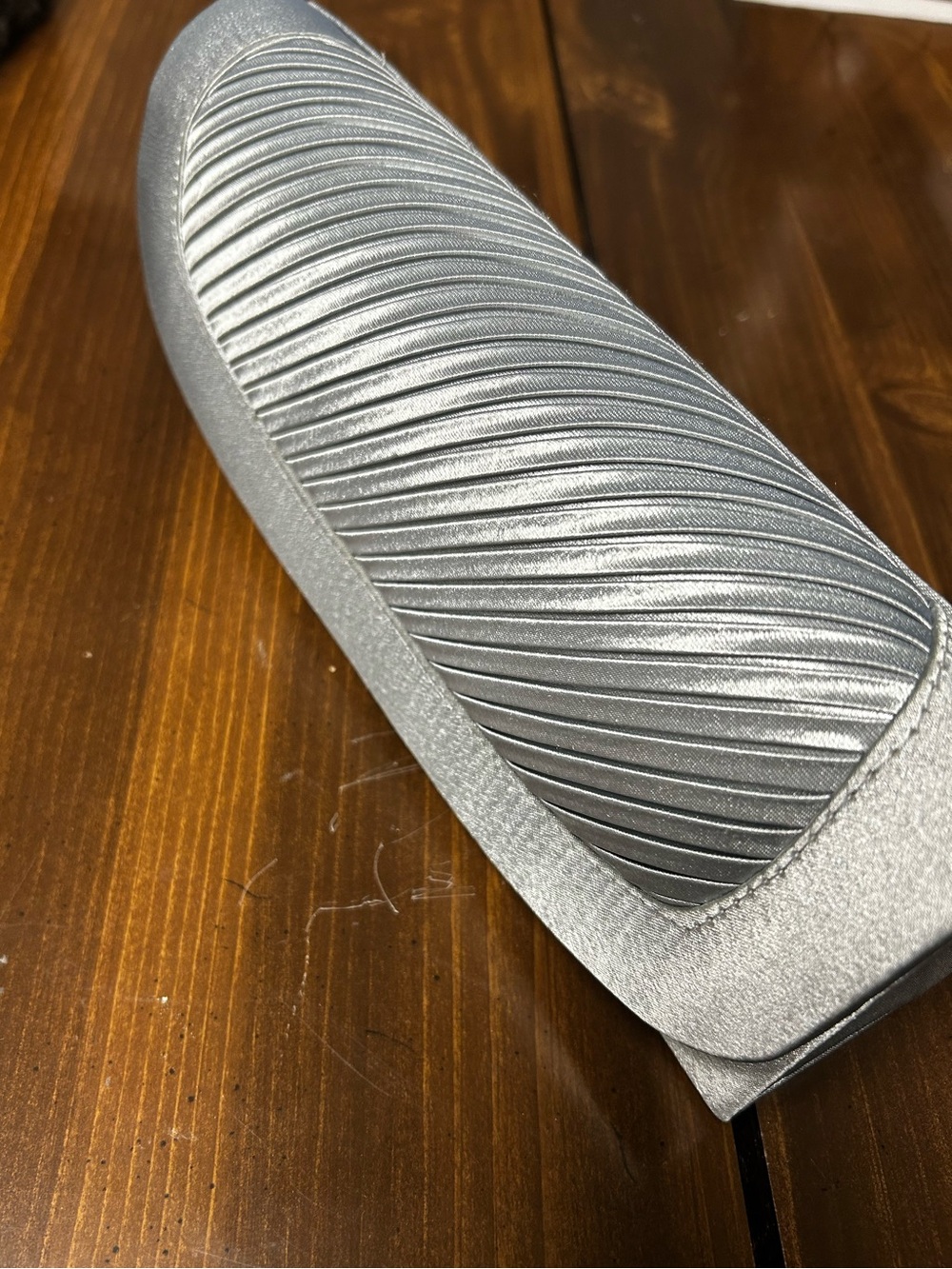Women’s Silver light gray Textured purse Clutch small